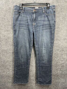 LL Bean Flannel Lined Jeans Womens 14 Regular Blue Denim Favorite Fit Stretch